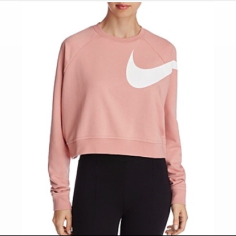 Nike pink crop sweatshirt small